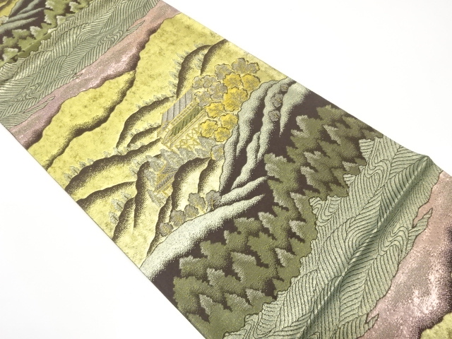 清水寺風景模様織り出し　袋帯